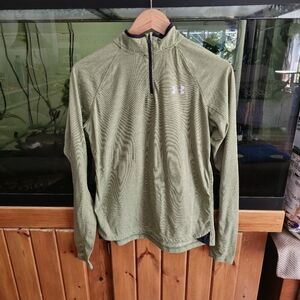 EUC mens quarter zip striped olive